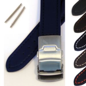 Lugano Watch Strap Padded Genuine Leather with Clasp